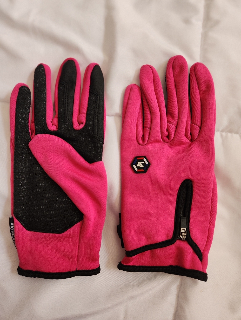 Womans Pink Winter Sport Gloves, Touchscreen